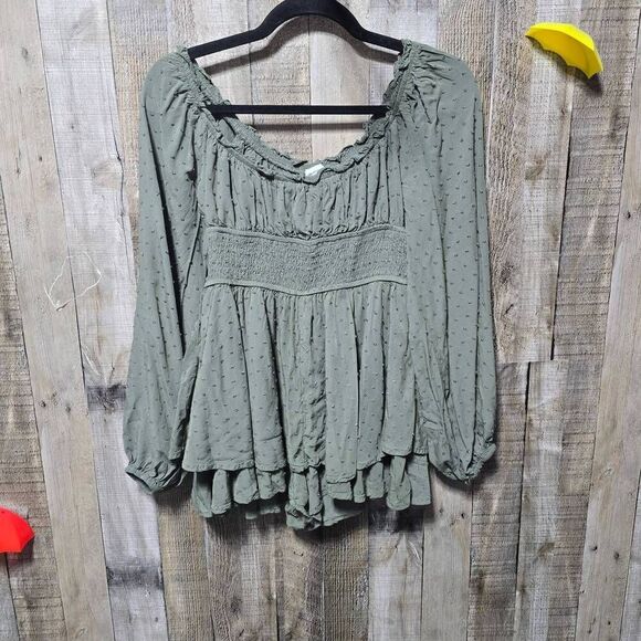 Urban Outfitters Rosie Clip Dot Smocked Romper - Picture 2 of 5